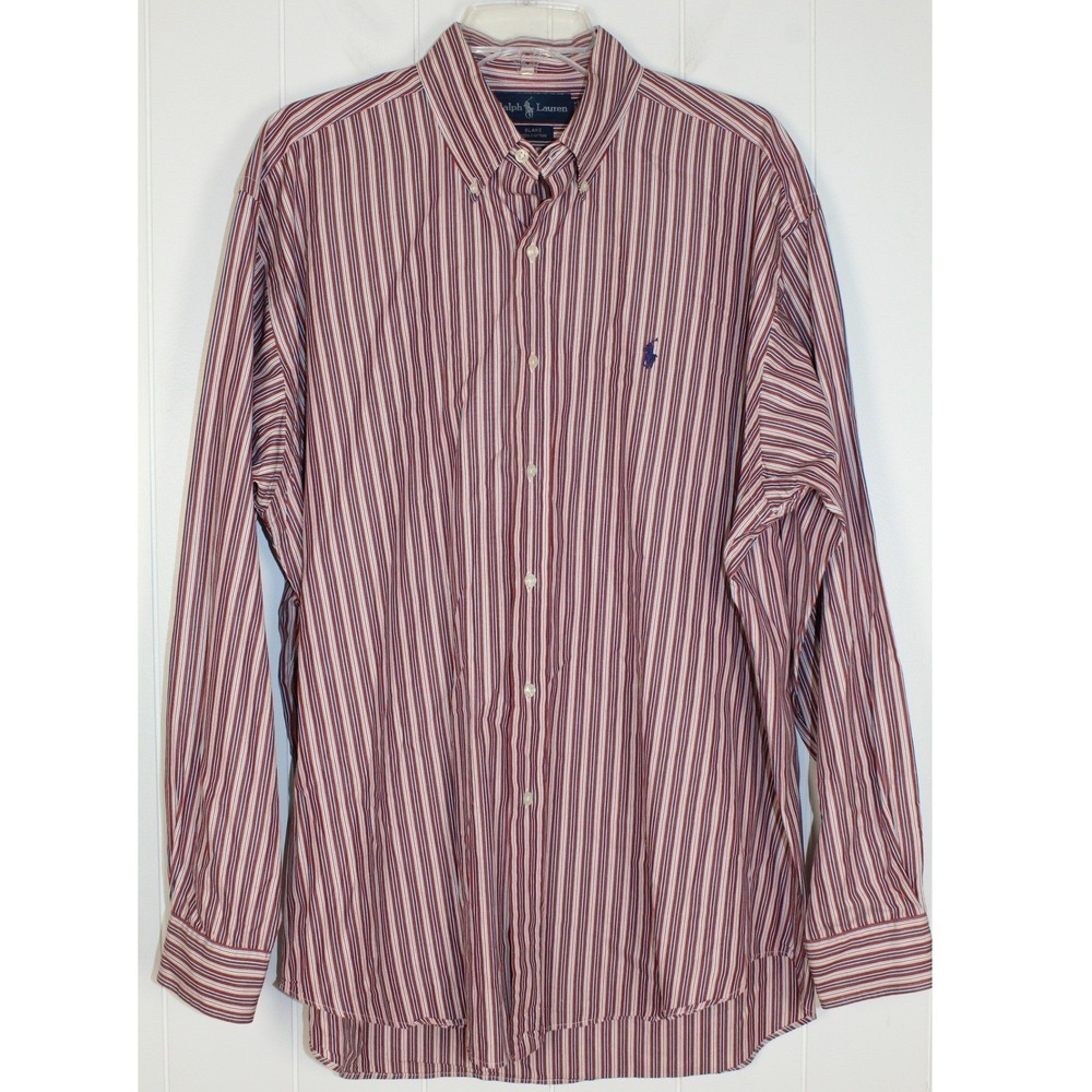 Ralph Lauren Blake Red/White/Blue Striped Men's Buttondown‎ Size Large